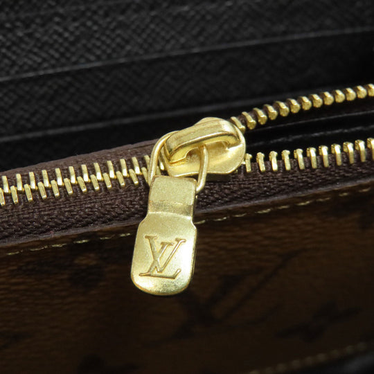 LOUIS VUITTON Long Wallet Purse M82336 Monogram reverse Brown Portefeuille Clemence mens(Unisex) Used Authentic