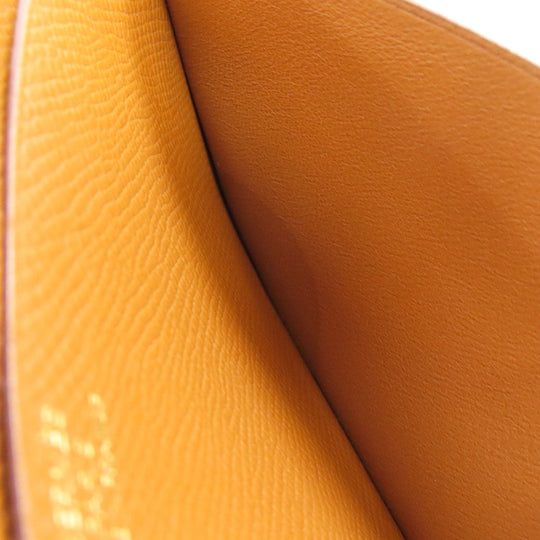 HERMES Long Wallet Purse Epsom gold Bearn Soufflet Gold Metal