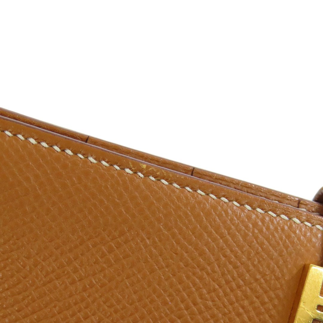 HERMES Long Wallet Purse Epsom gold Bearn Soufflet Gold Metal