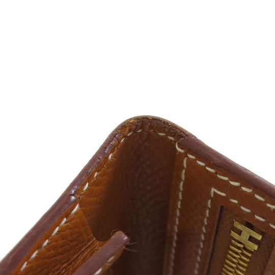 HERMES Long Wallet Purse Epsom gold Bearn Soufflet Gold Metal