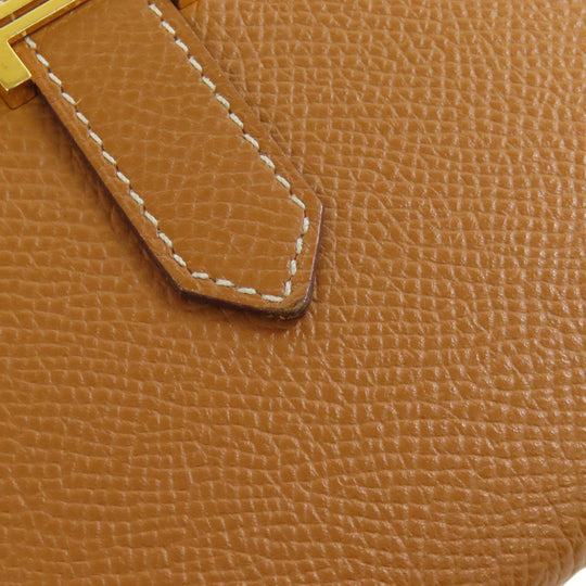 HERMES Long Wallet Purse Epsom gold Bearn Soufflet Gold Metal