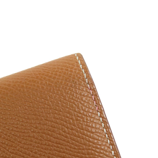 HERMES Long Wallet Purse Epsom gold Bearn Soufflet Gold Metal