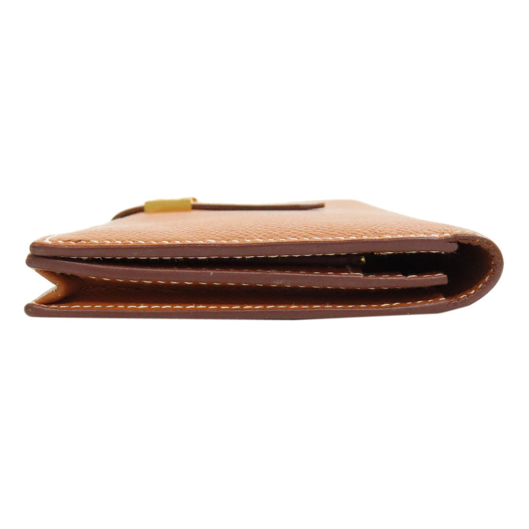 HERMES Long Wallet Purse Epsom gold Bearn Soufflet Gold Metal