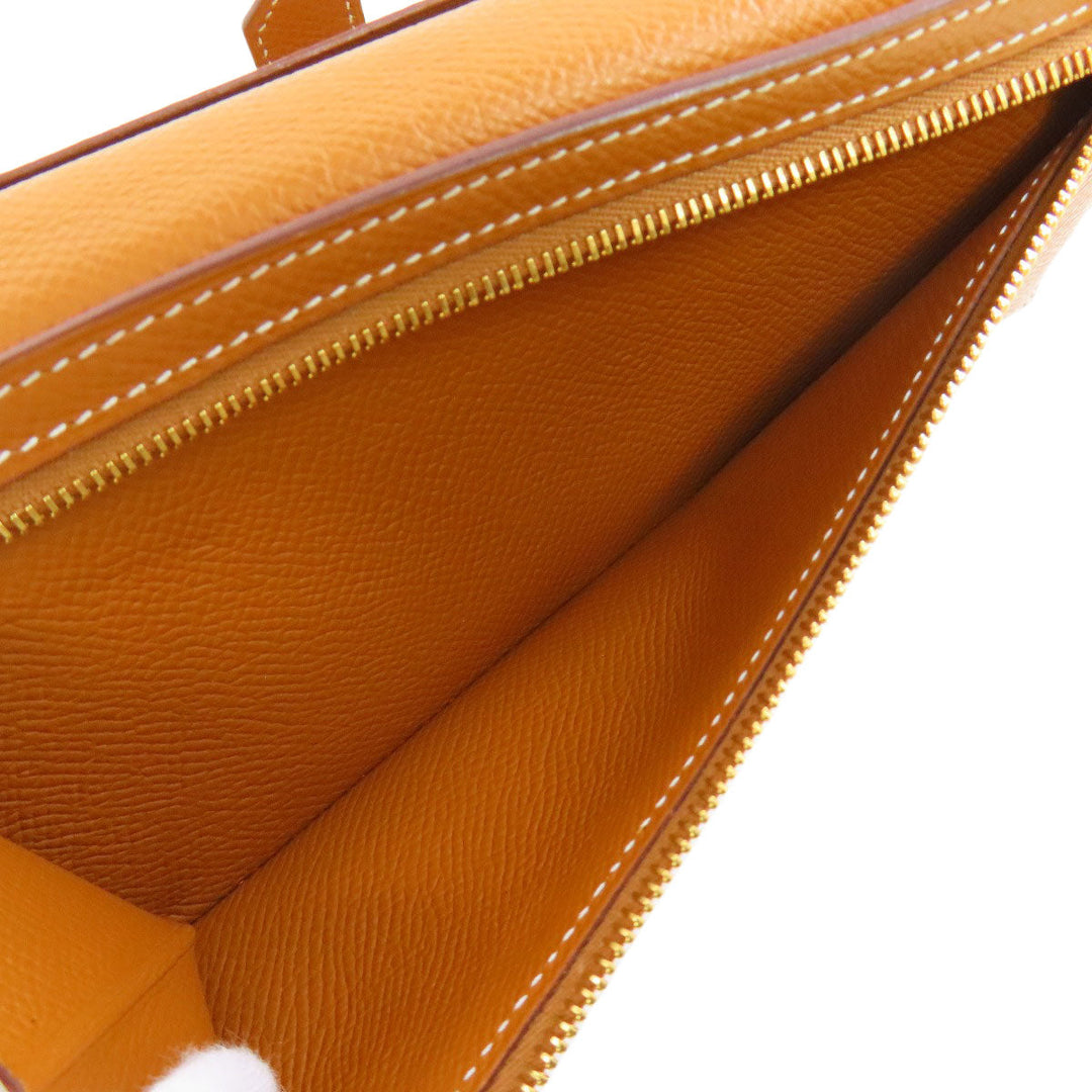 HERMES Long Wallet Purse Epsom gold Bearn Soufflet Gold Metal