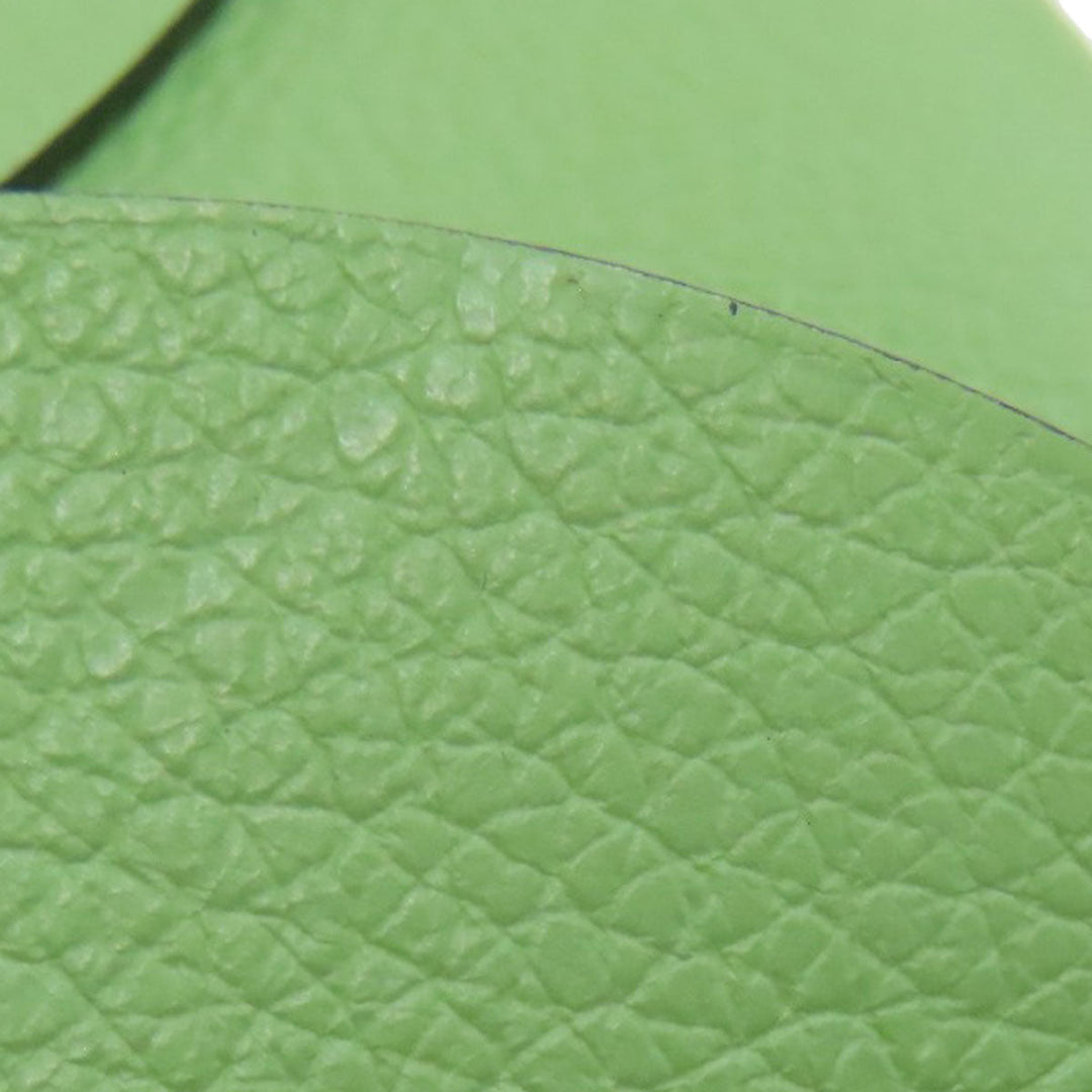 HERMES Coin case Evercolor green Calvi duo Women Used Authentic