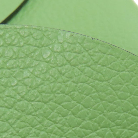 HERMES Coin case Evercolor green Calvi duo Women Used Authentic