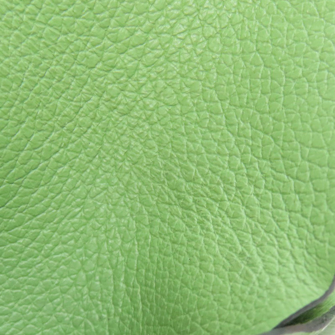 HERMES Coin case Evercolor green Calvi duo Women Used Authentic