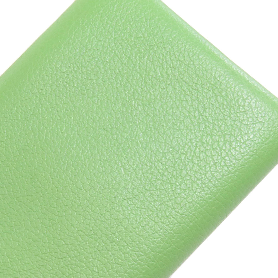 HERMES Coin case Evercolor green Calvi duo Women Used Authentic