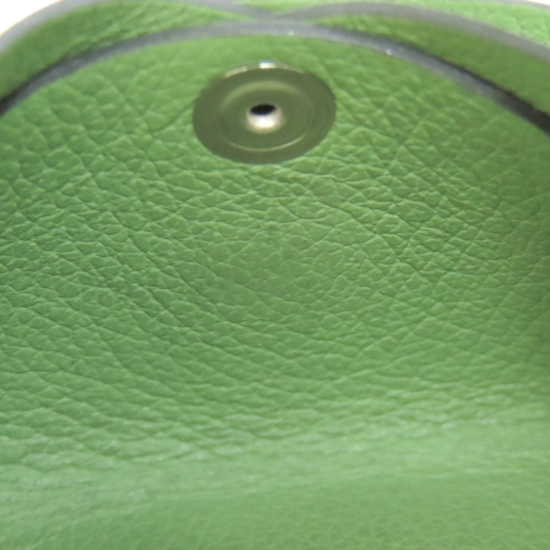 HERMES Coin case Evercolor green Calvi duo Women Used Authentic
