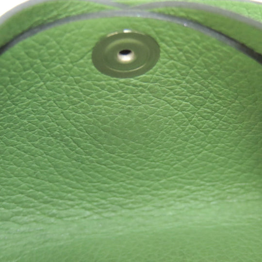 HERMES Coin case Evercolor green Calvi duo Women Used Authentic