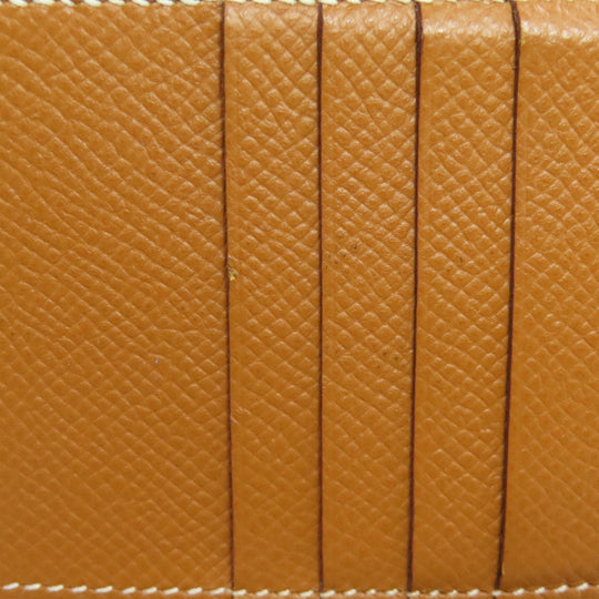 HERMES Bifold Wallet Epsom gold Bearn Compact Gold Gold Metal Women Used Authentic
