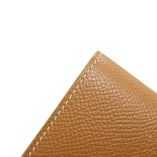 HERMES Bifold Wallet Epsom gold Bearn Compact Gold Gold Metal Women Used Authentic