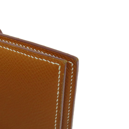 HERMES Bifold Wallet Epsom gold Bearn Compact Gold Gold Metal Women Used Authentic