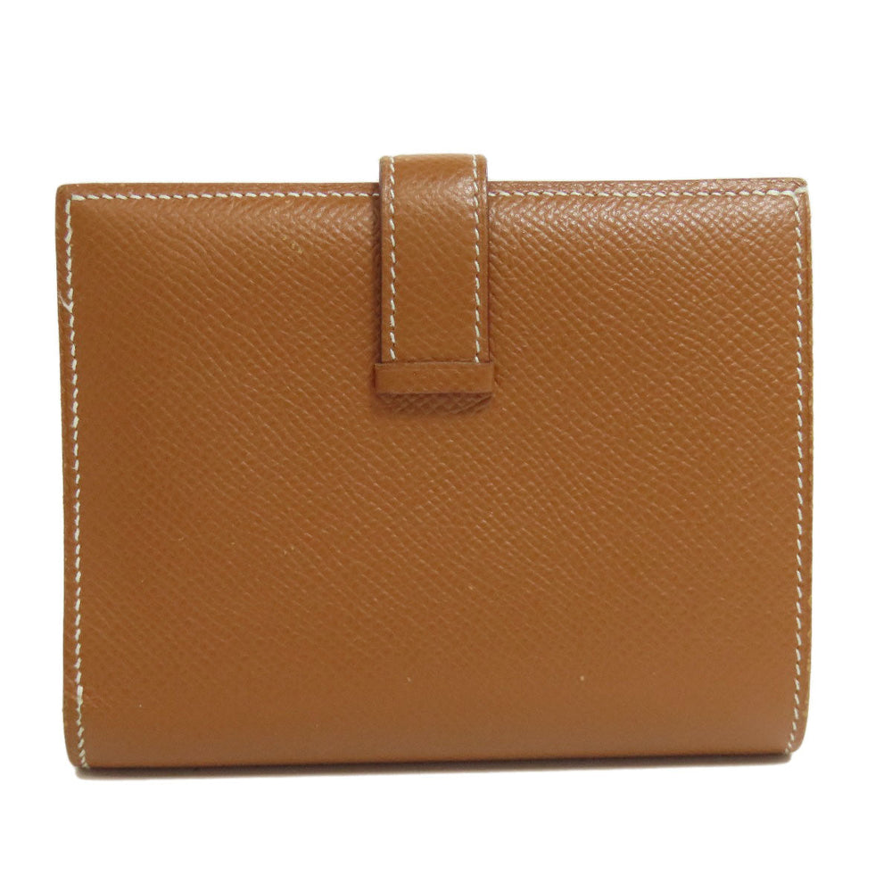 HERMES Bifold Wallet Epsom gold Bearn Compact Gold Gold Metal Women Used Authentic