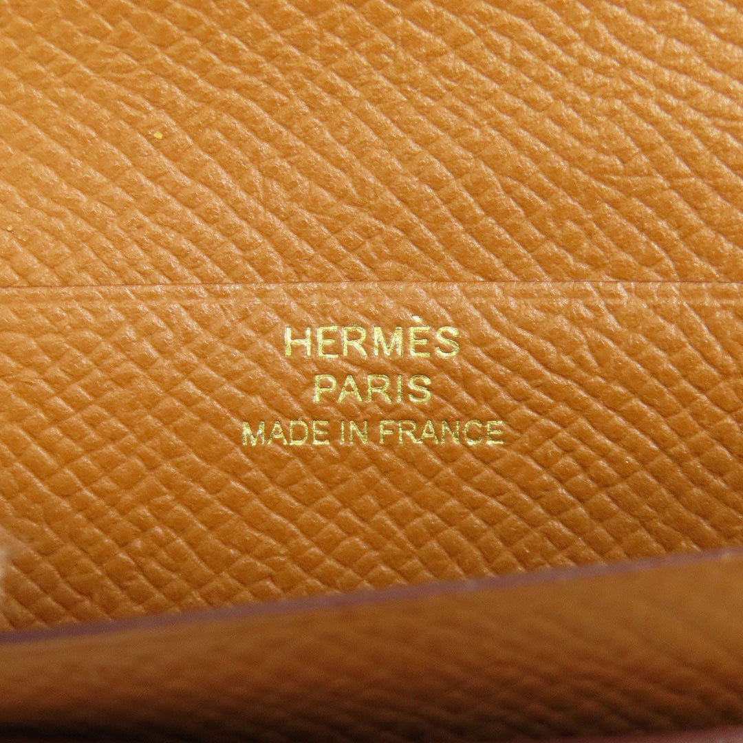 HERMES Bifold Wallet Epsom gold Bearn Compact Gold Gold Metal Women Used Authentic