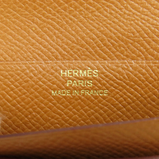 HERMES Bifold Wallet Epsom gold Bearn Compact Gold Gold Metal Women Used Authentic