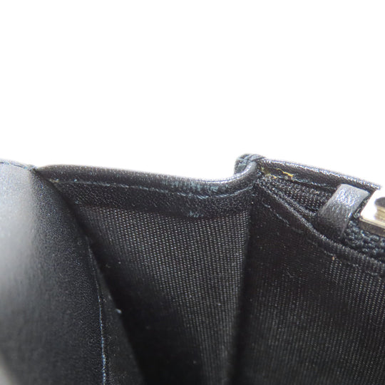 CHANEL Long Wallet Purse Grained Calfskin Skin black COCO Mark SilverMetal Women Used Authentic