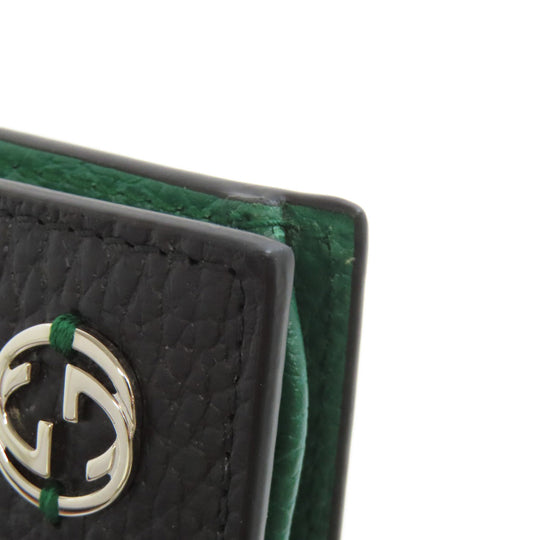 GUCCI Long Wallet Purse 610467 leather black Interlocking G outlet mens Used Authentic