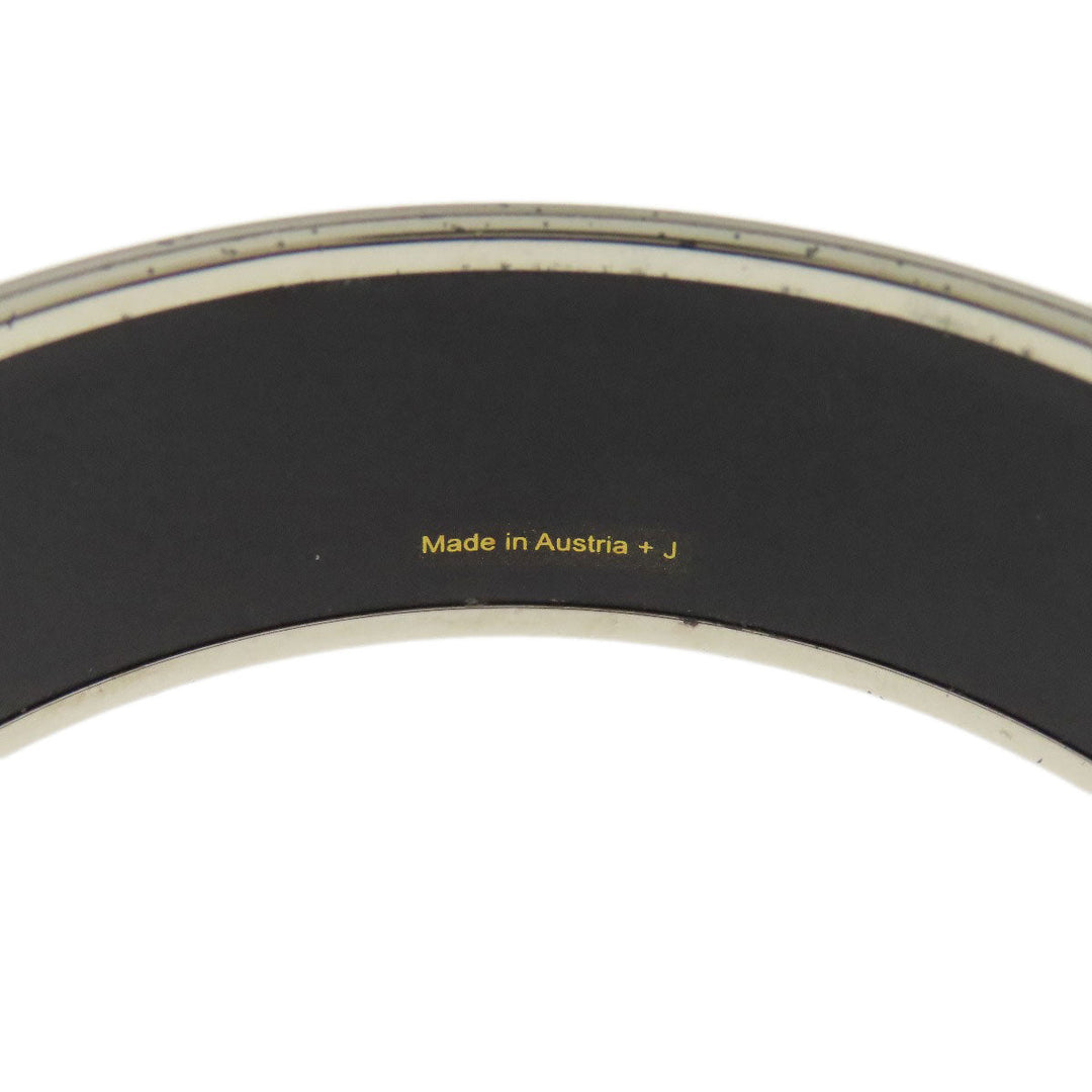 HERMES bracelet Palladium Plated Enamel multicolor Emaille GM Women Used Authentic