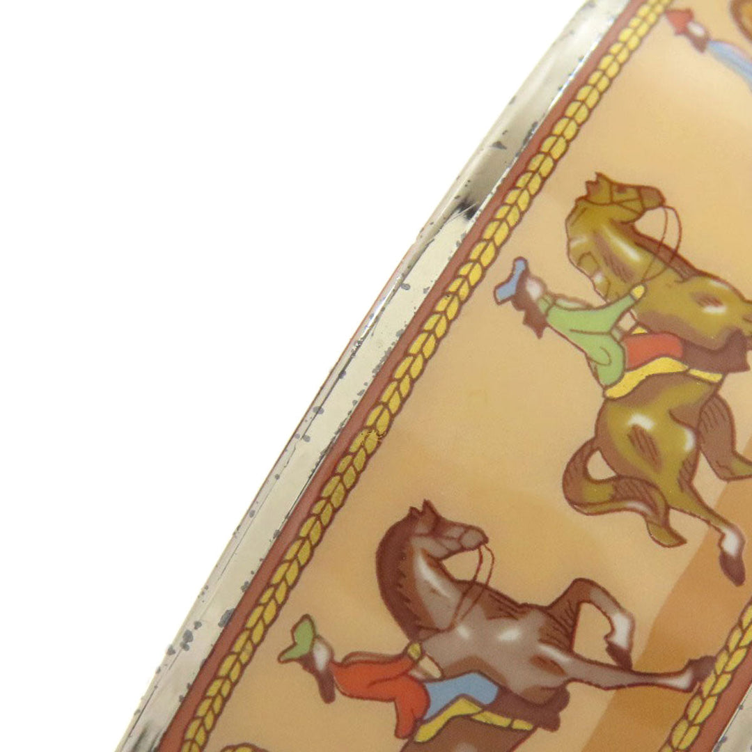 HERMES bracelet Palladium Plated Enamel multicolor Emaille GM Women Used Authentic