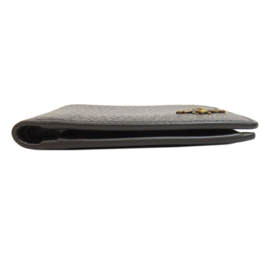 GUCCI Bifold Wallet 522915 leather black Animalier Metal Bee