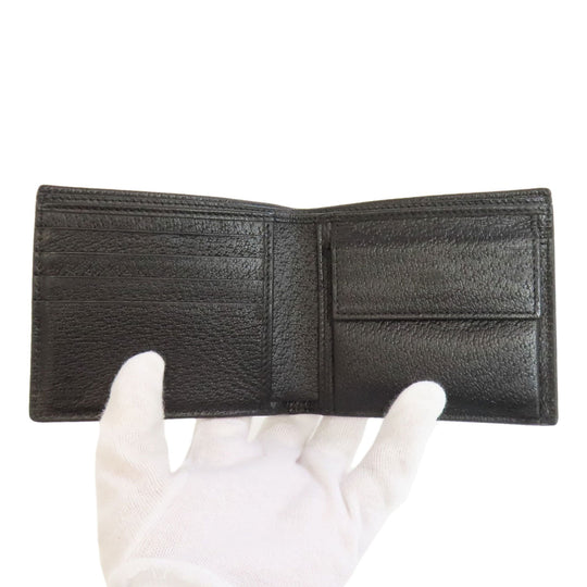 GUCCI Bifold Wallet 522915 leather black Animalier Metal Bee