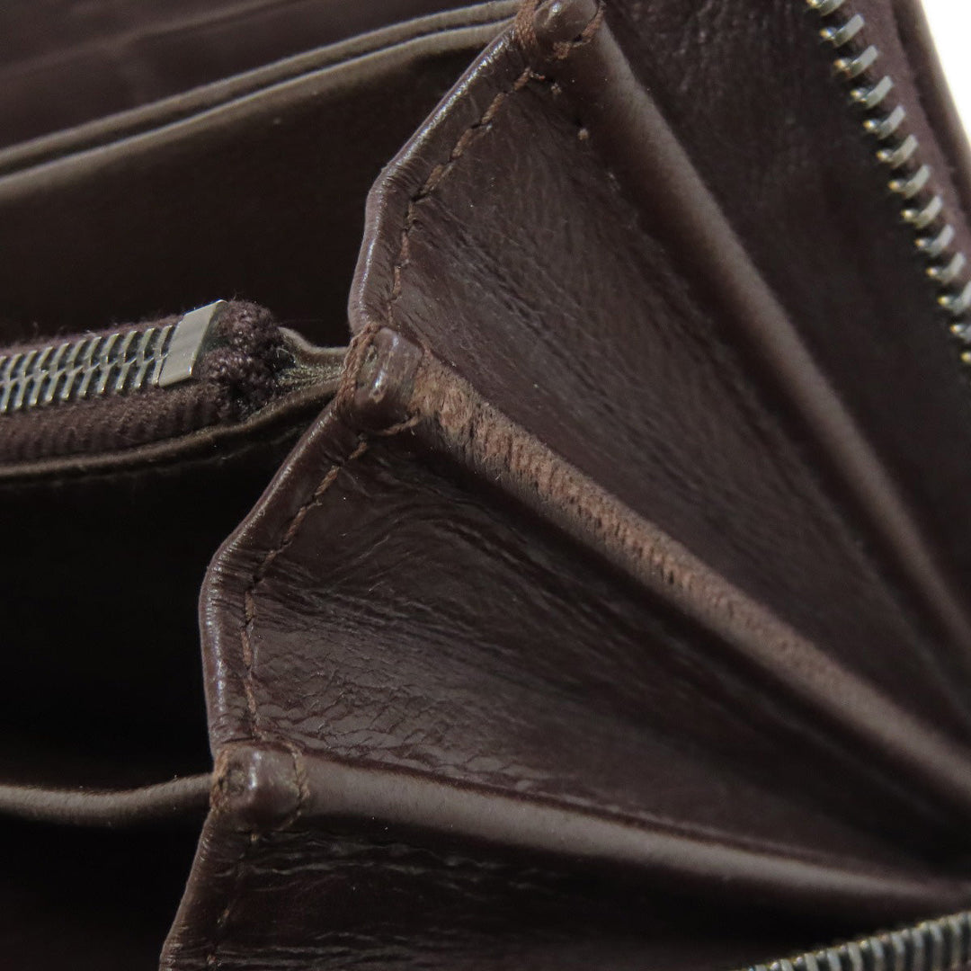 BOTTEGAVENETA Long Wallet Purse leather Brown INTRECCIATO