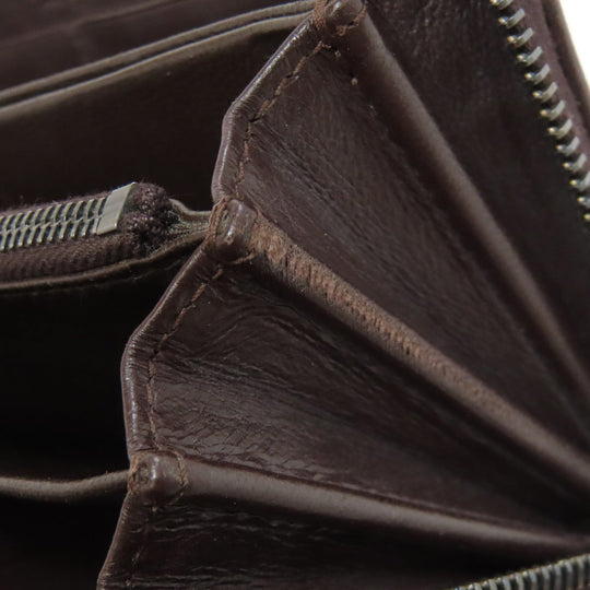 BOTTEGAVENETA Long Wallet Purse leather Brown INTRECCIATO