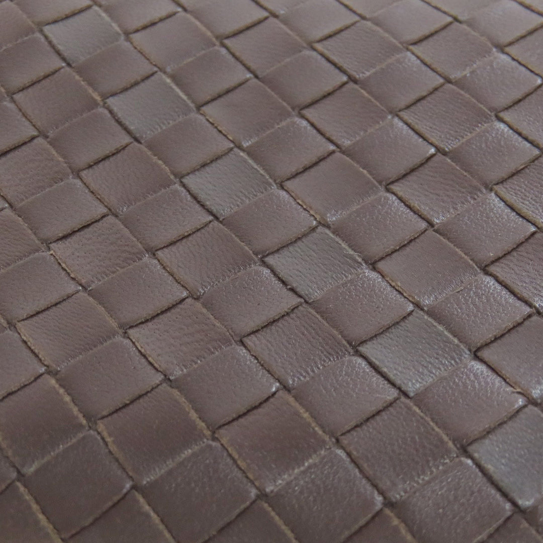 BOTTEGAVENETA Long Wallet Purse leather Brown INTRECCIATO