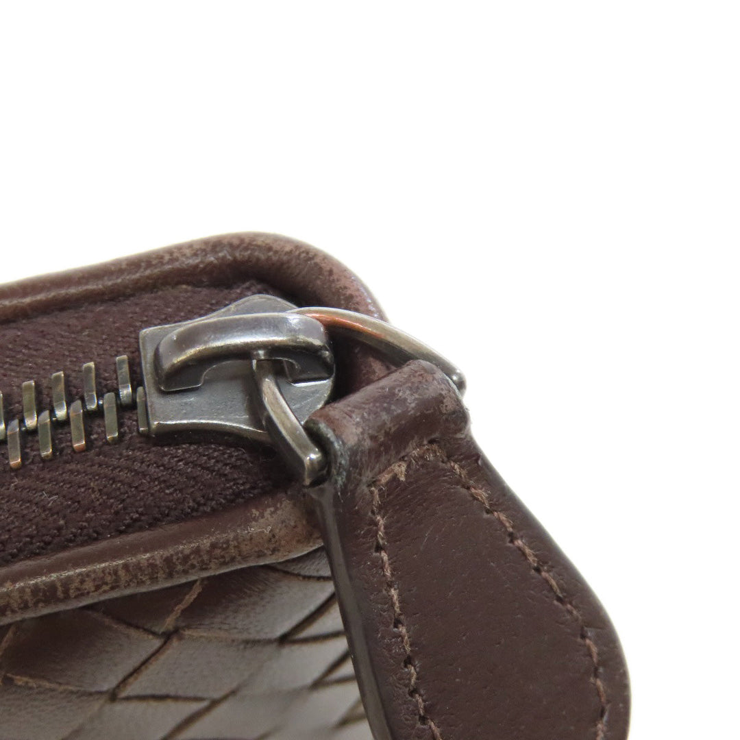 BOTTEGAVENETA Long Wallet Purse leather Brown INTRECCIATO