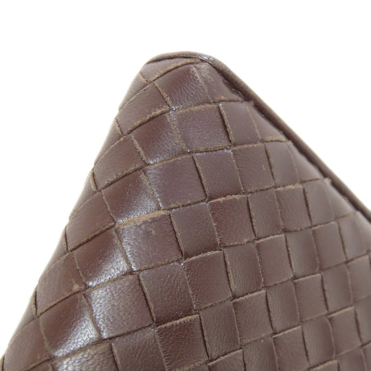 BOTTEGAVENETA Long Wallet Purse leather Brown INTRECCIATO