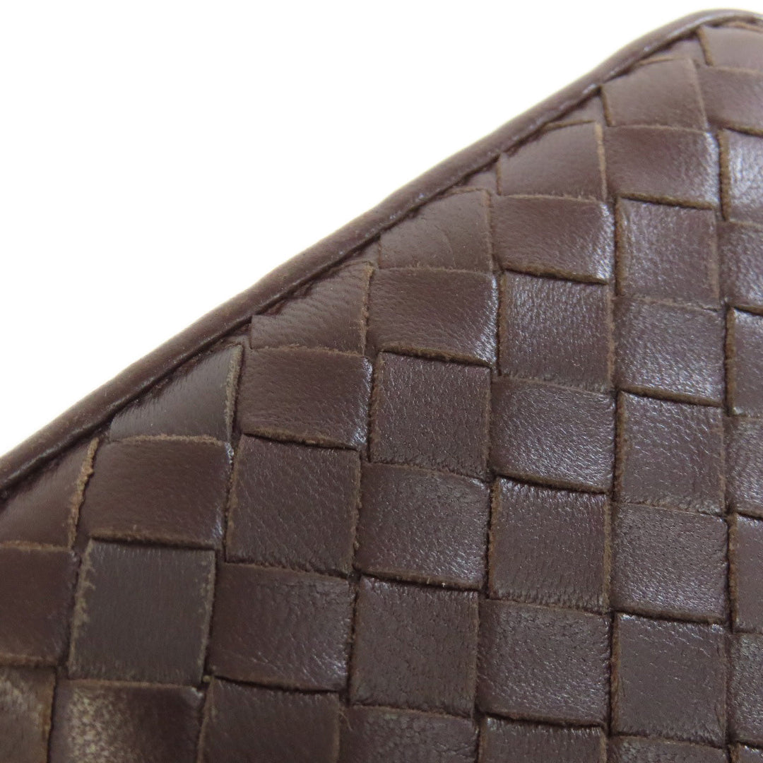 BOTTEGAVENETA Long Wallet Purse leather Brown INTRECCIATO