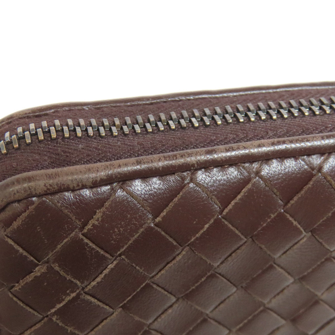 BOTTEGAVENETA Long Wallet Purse leather Brown INTRECCIATO