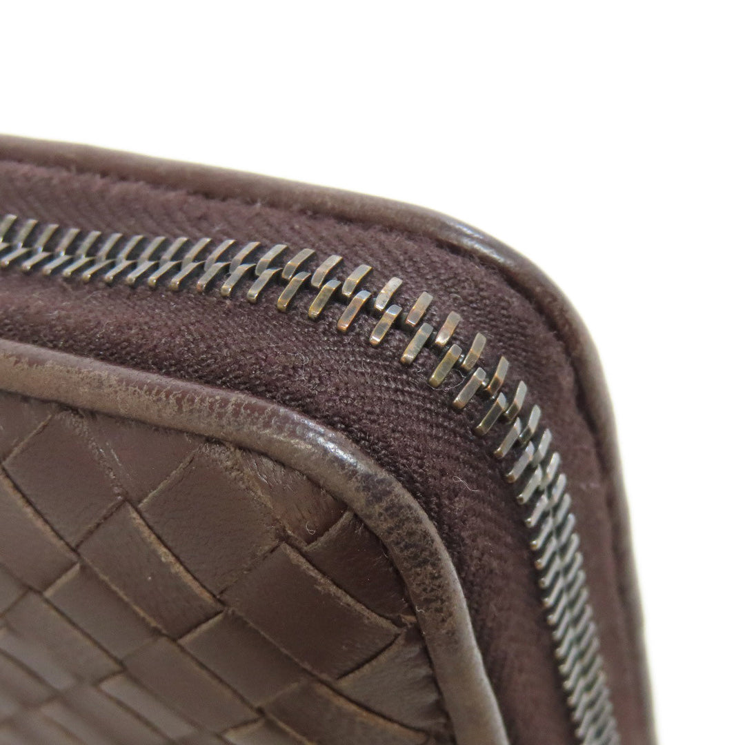 BOTTEGAVENETA Long Wallet Purse leather Brown INTRECCIATO