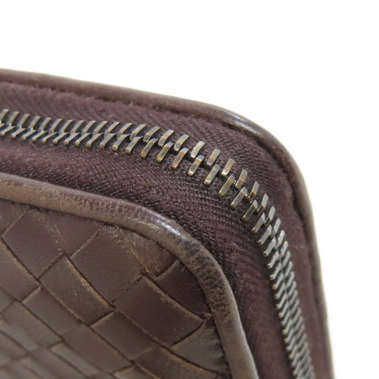 BOTTEGAVENETA Long Wallet Purse leather Brown INTRECCIATO