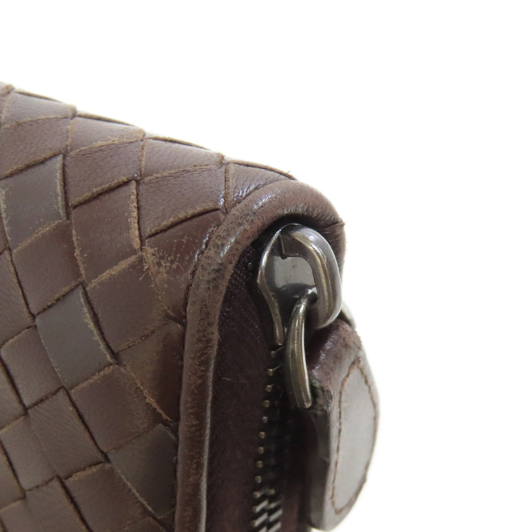 BOTTEGAVENETA Long Wallet Purse leather Brown INTRECCIATO
