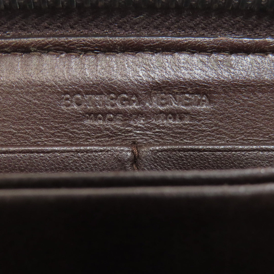 BOTTEGAVENETA Long Wallet Purse leather Brown INTRECCIATO