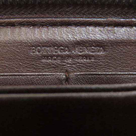 BOTTEGAVENETA Long Wallet Purse leather Brown INTRECCIATO