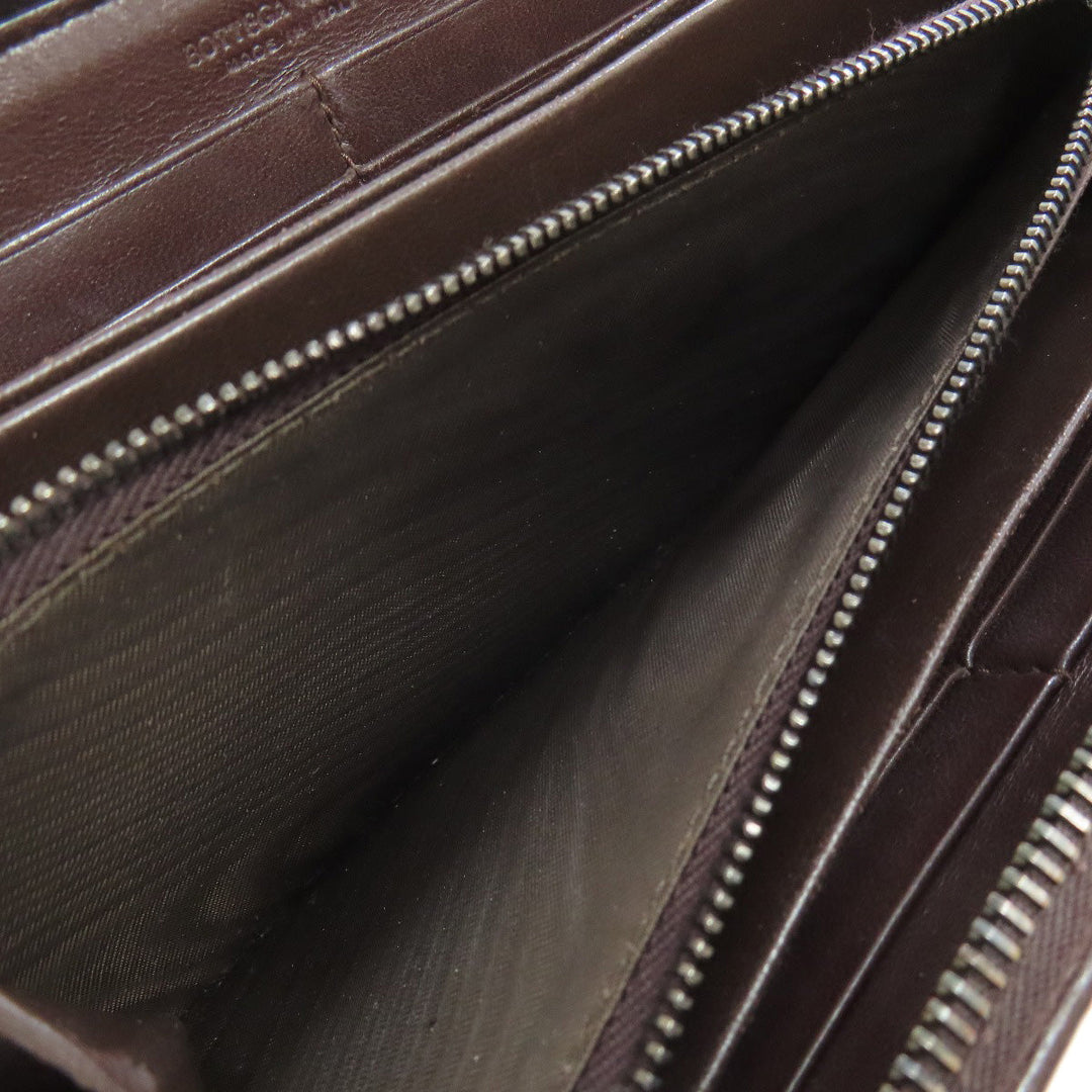 BOTTEGAVENETA Long Wallet Purse leather Brown INTRECCIATO