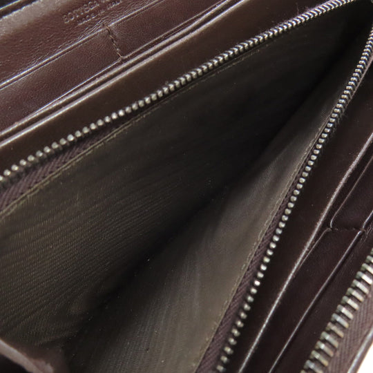 BOTTEGAVENETA Long Wallet Purse leather Brown INTRECCIATO