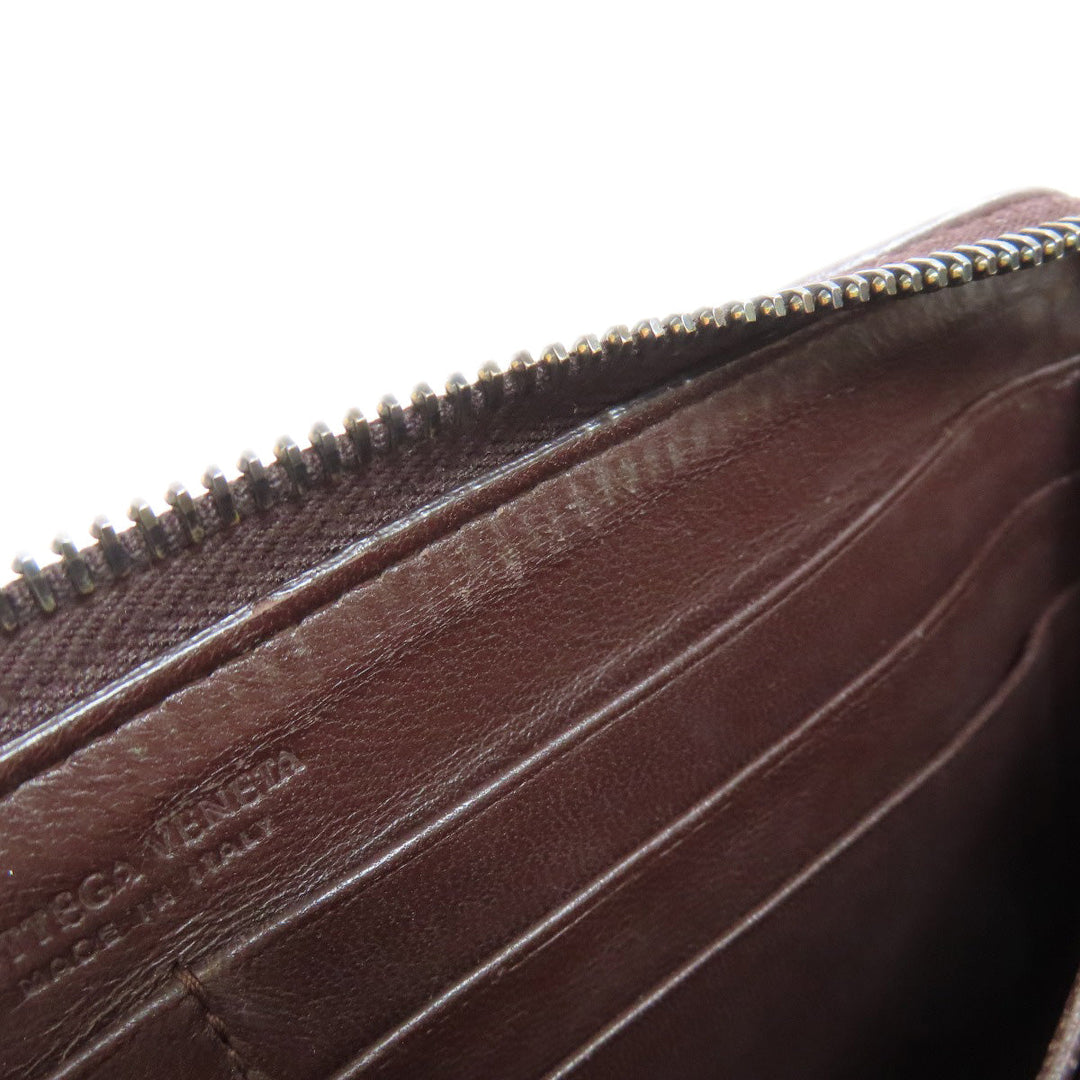 BOTTEGAVENETA Long Wallet Purse leather Brown INTRECCIATO