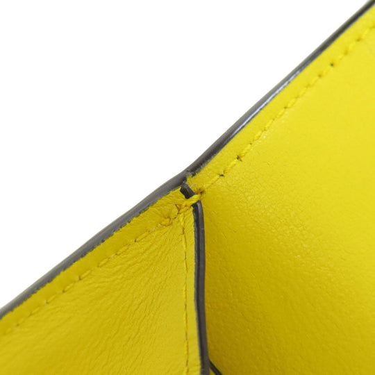 BOTTEGAVENETA Bifold Wallet Calfskin yellow INTRECCIATO Women Used Authentic