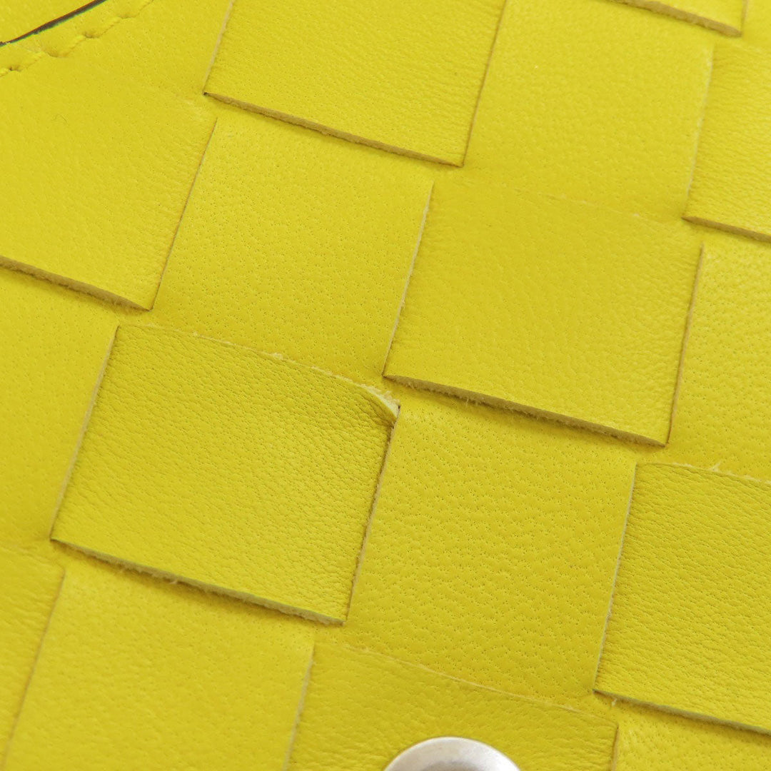 BOTTEGAVENETA Bifold Wallet Calfskin yellow INTRECCIATO Women Used Authentic