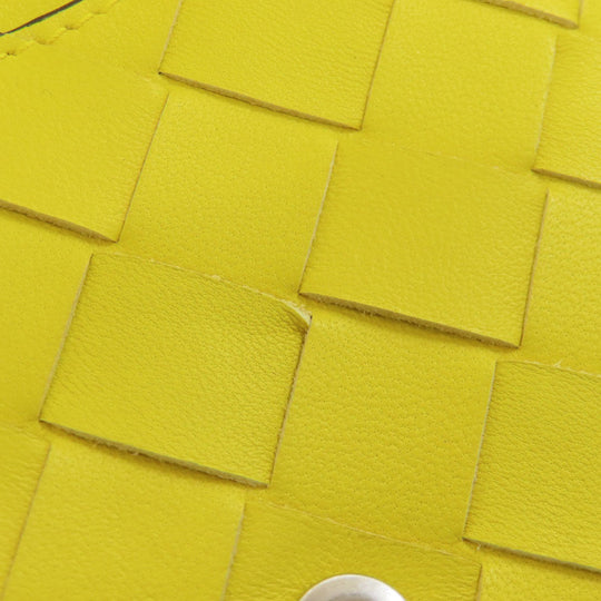 BOTTEGAVENETA Bifold Wallet Calfskin yellow INTRECCIATO Women Used Authentic