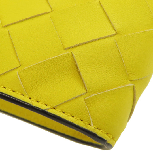 BOTTEGAVENETA Bifold Wallet Calfskin yellow INTRECCIATO Women Used Authentic