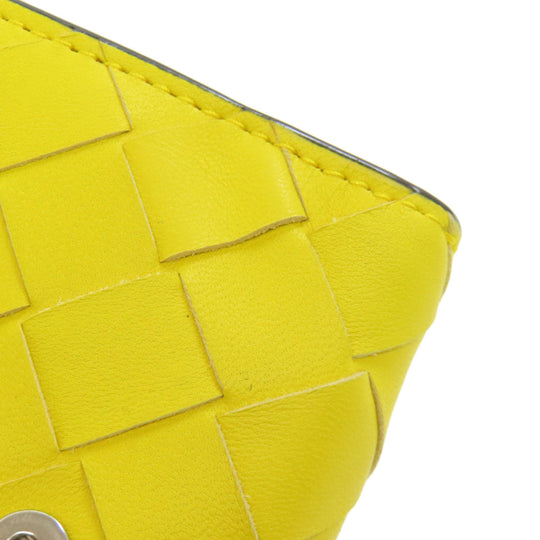 BOTTEGAVENETA Bifold Wallet Calfskin yellow INTRECCIATO Women Used Authentic