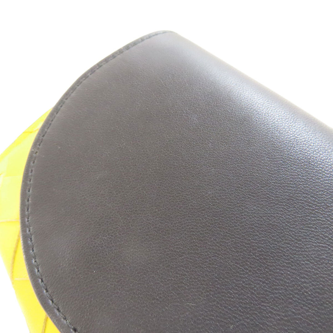 BOTTEGAVENETA Bifold Wallet Calfskin yellow INTRECCIATO Women Used Authentic