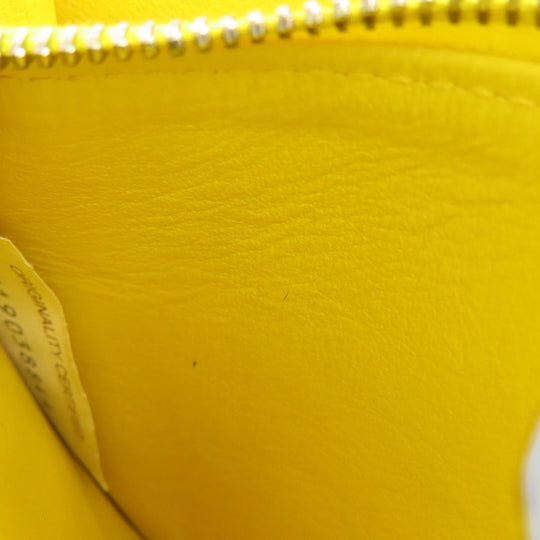 BOTTEGAVENETA Bifold Wallet Calfskin yellow INTRECCIATO Women Used Authentic