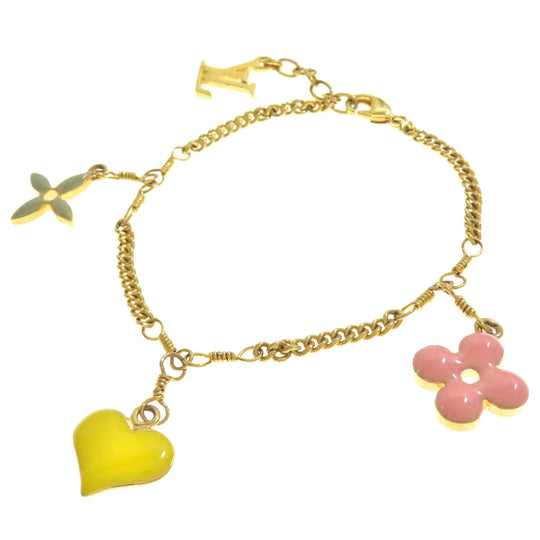 LOUIS VUITTON bracelet M65477 Gold Plated gold Bracelet Sweet Monogram Women Used Authentic