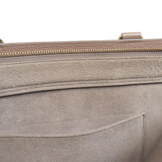 CELINE Tote Bag leather beige Caba de France Medium 2WAY Women Used Authentic